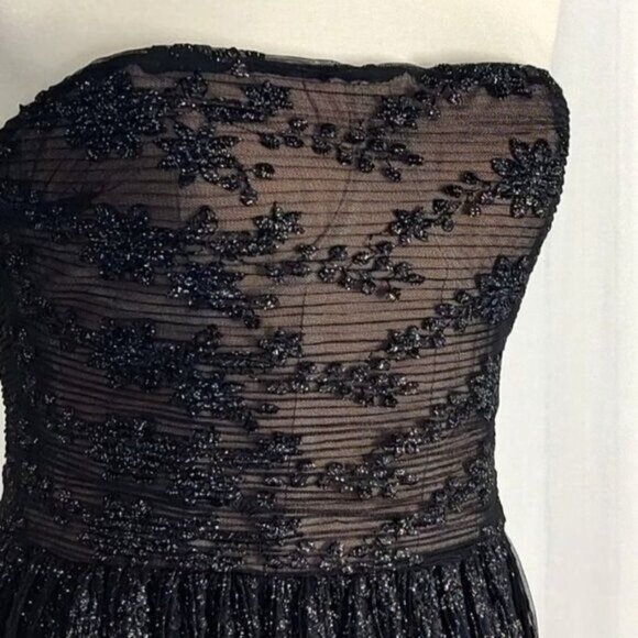 Revolve Reve Riche Maxi Dress Gown Black Strapless Sheer Corset Kamila - Picture 7 of 16